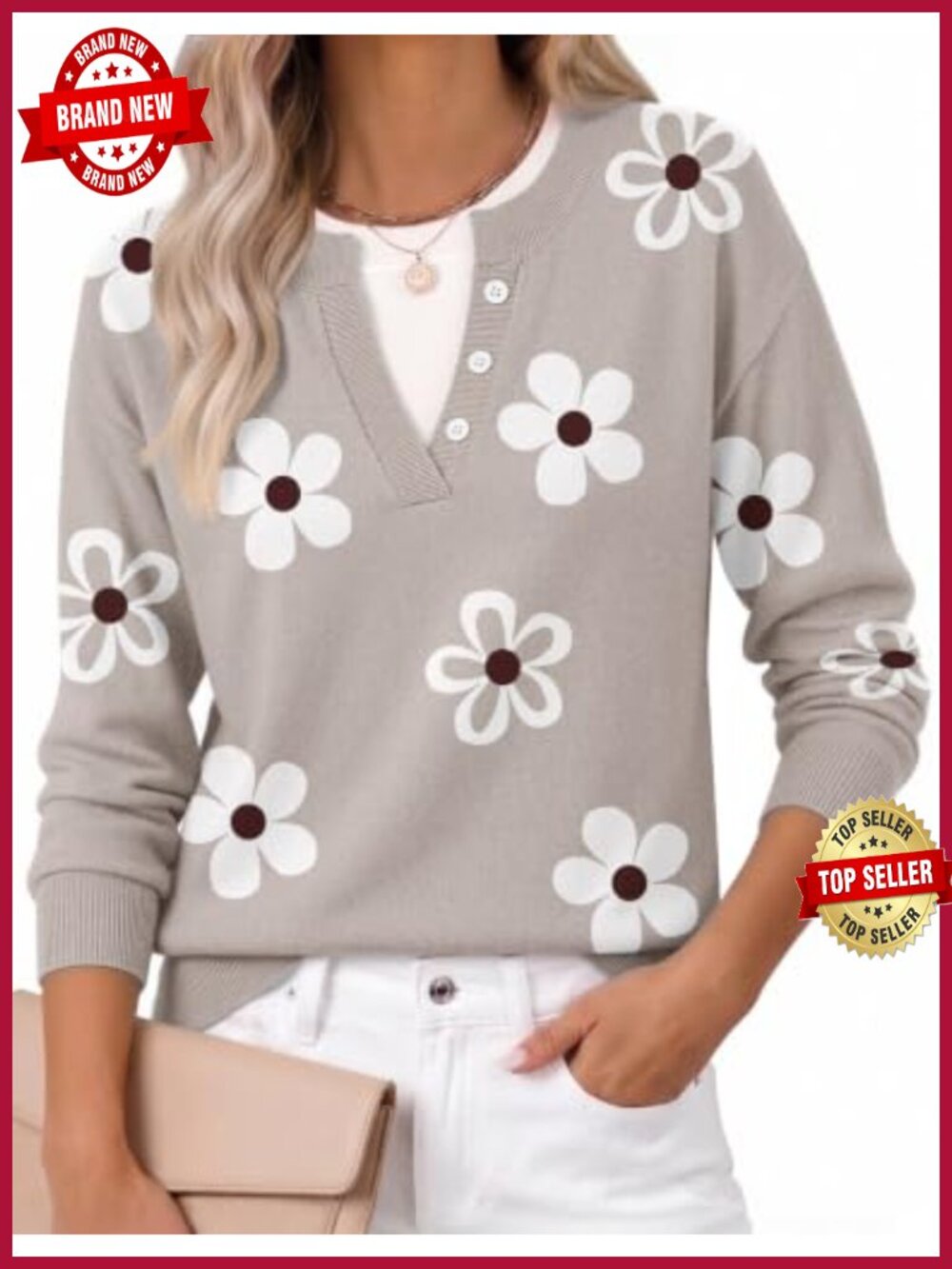 Women's Knit Pullover Sweater Faux Layer Crew Neck Long Sleeve